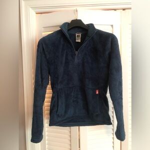 Blue Fuzzy North Face 3/4 Zip Fleece